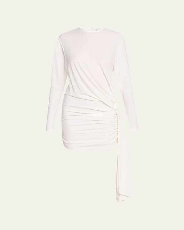 Side Cowl Drape Extension Mini Dress